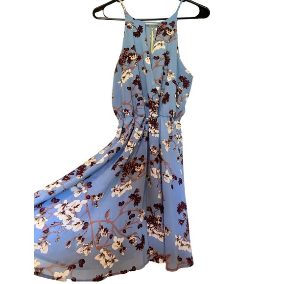Miami Light Blue Floral Dress - Small - Picture 1 of 3